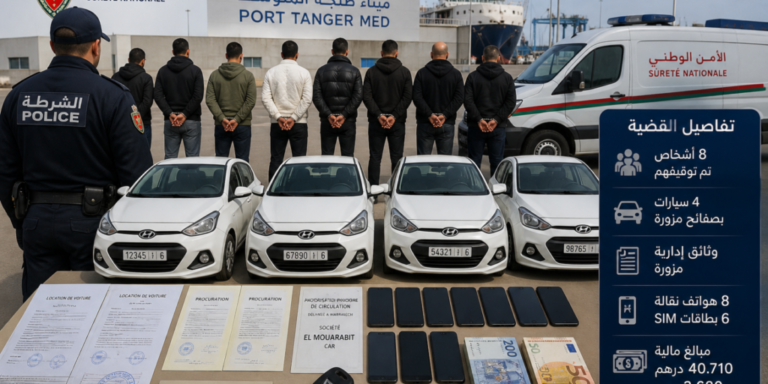تفكيك شبكة لتهريب السيارات من طنجة نحو إسبانيا وتوقيف 8 أشخاص في عملية أمنية دقيقة